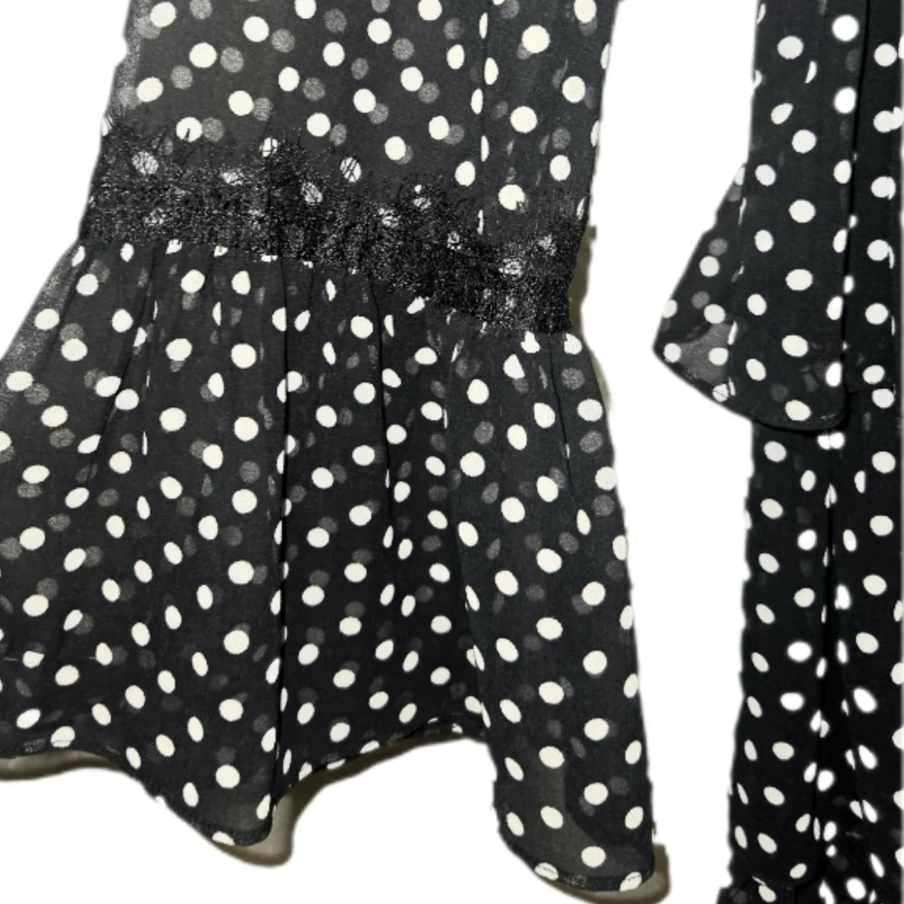 bebe Black and White Polka Dot Mini Dress - Picture 4 of 7